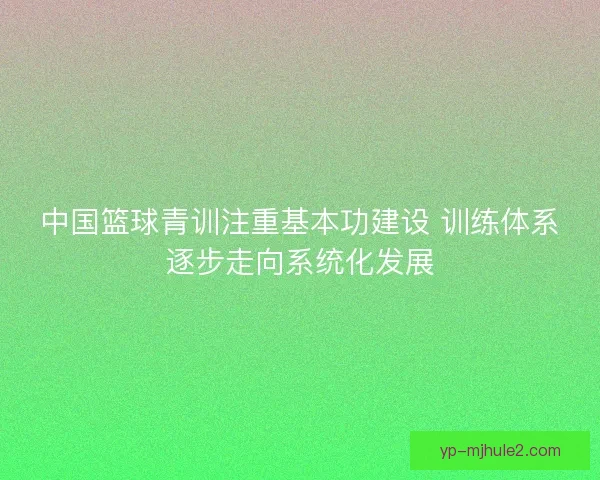 中国篮球青训注重基本功建设 训练体系逐步走向系统化发展